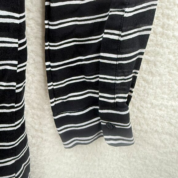 ALC Silk Striped Christopher drawstring dress black white Size 2 - Picture 7 of 14